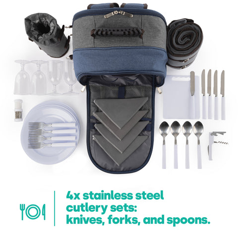 4-Person Picnic Backpack Set