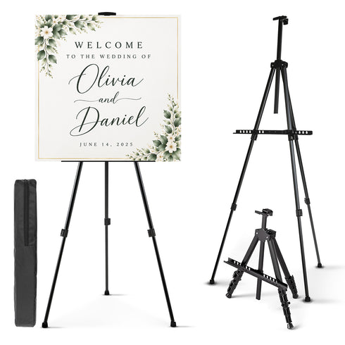 LIVIVO Portable Telescopic Artist Easel for Canvas 160cm, Black