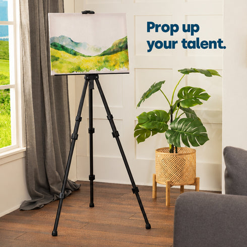 LIVIVO Portable Telescopic Artist Easel for Canvas 160cm, Black
