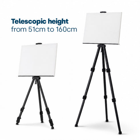 LIVIVO Portable Telescopic Artist Easel for Canvas 160cm, Black