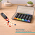 Fineway Weekly Pill Organiser Morning/Evening with Storage Box - 7 Day Colour-Coded - Black