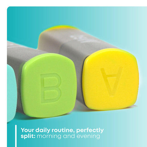 Fineway Monthly Pill Organiser Morning/Evening with Stand - 28 Day Colour-Coded - Transparent