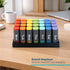 Fineway Monthly Pill Organiser Morning/Evening with Stand - 28 Day Colour-Coded - Transparent