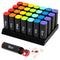 Fineway Monthly Pill Organiser Morning/Evening with Stand - 28 Day Colour-Coded - Black