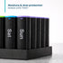 Fineway Monthly Pill Organiser Morning/Evening with Stand - 28 Day Colour-Coded - Black