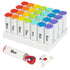 Fineway Monthly Pill Organiser Morning/Evening with Stand - 28 Day Colour-Coded - White