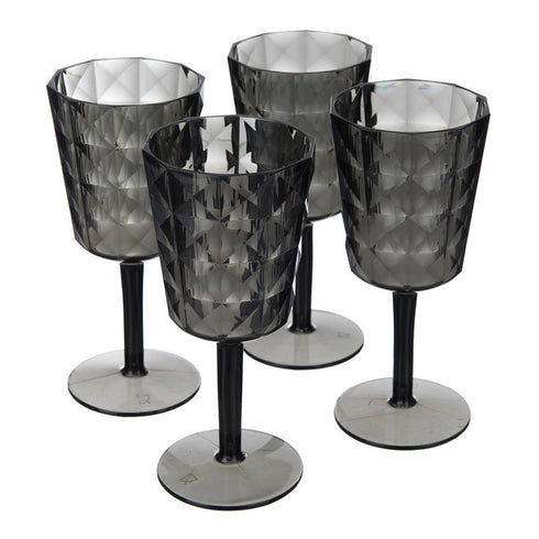 Prism Outdoor Wine Glass Set of 4 - Smoke Grey