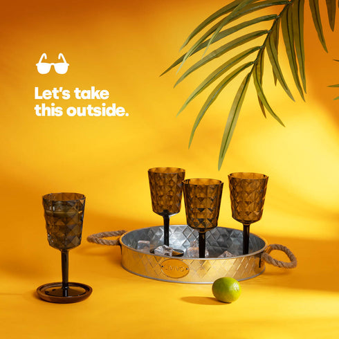 Prism Outdoor Wine Glass Set of 4 - Smoke Grey