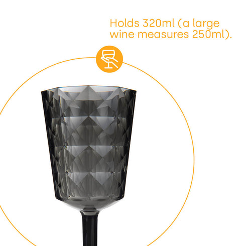 Prism Outdoor Wine Glass Set of 4 - Smoke Grey