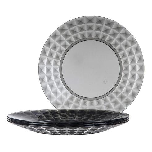 Prism Outdoor Dinner Plates Set of 4 - Smoke Grey