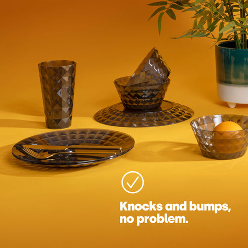 Prism Outdoor Dinner Plates Set of 4 - Smoke Grey