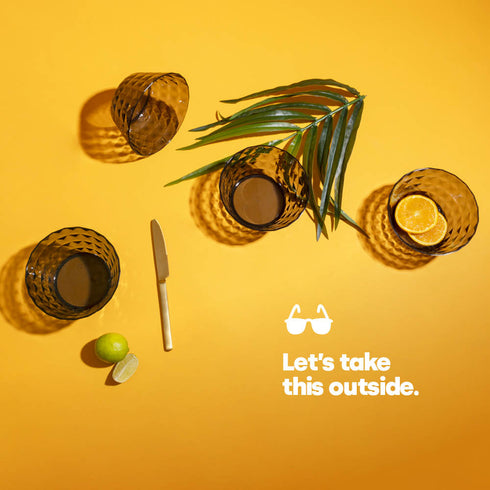 Prism Outdoor Dinner Bowls Set of 4 - Smoke Grey