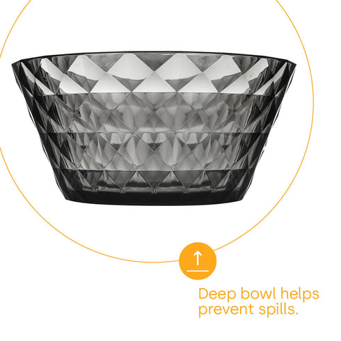 Prism Outdoor Dinner Bowls Set of 4 - Smoke Grey