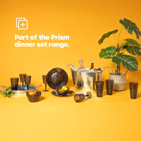 Prism Outdoor Dinner Bowls Set of 4 - Smoke Grey