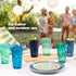 6 Multicoloured Plastic Tumblers - Teal
