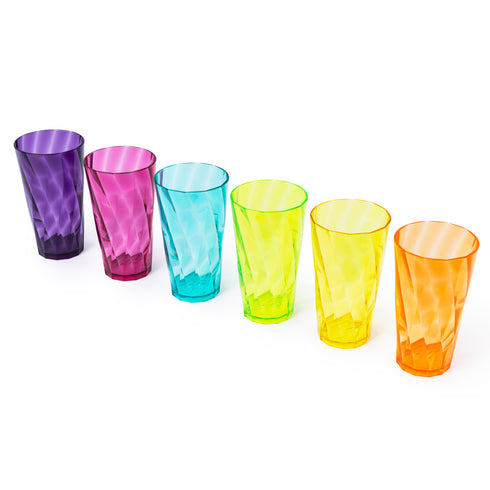 6 Plastic Tumblers - Rainbow