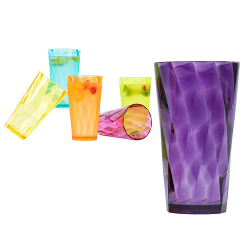 6 Plastic Tumblers - Rainbow