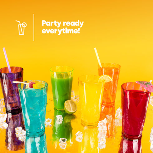 6 Plastic Tumblers - Rainbow