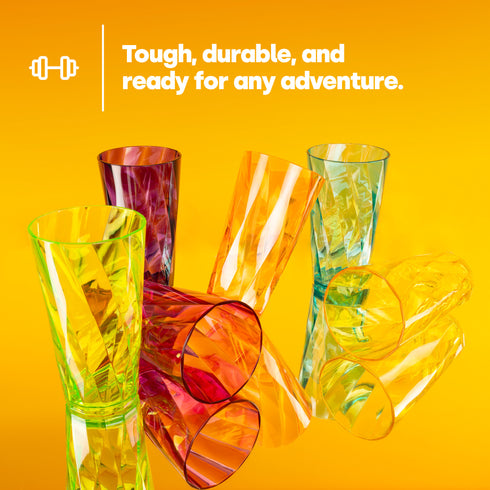 6 Plastic Tumblers - Rainbow