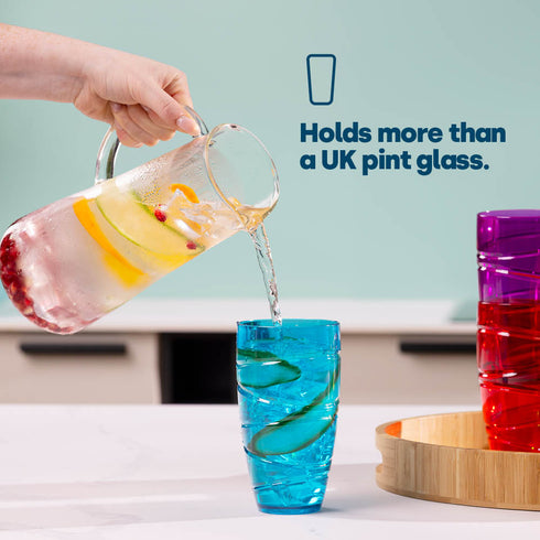 Swirl Multicolour Plastic Tumbler Set of 4