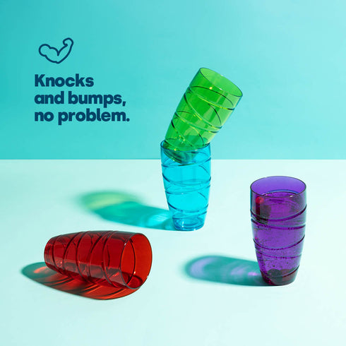 Swirl Multicolour Plastic Tumbler Set of 4