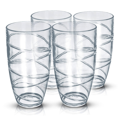 Swirl Plastic Tumbler Set of 4