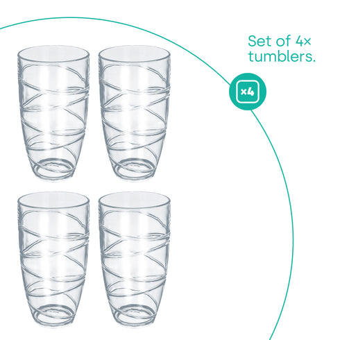 Swirl Plastic Tumbler Set of 4