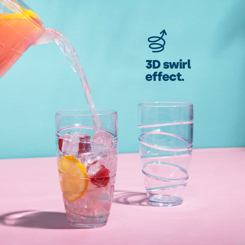 Swirl Plastic Tumbler Set of 4