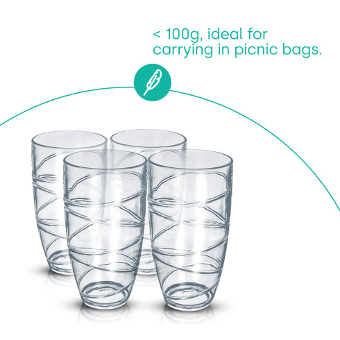 Swirl Plastic Tumbler Set of 4