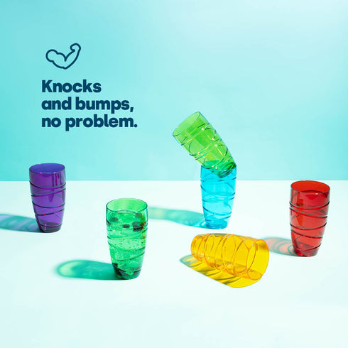 Swirl Multicolour Plastic Tumbler Set of 6