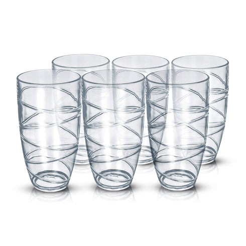 Clear Plastic Tumblers Set of 6