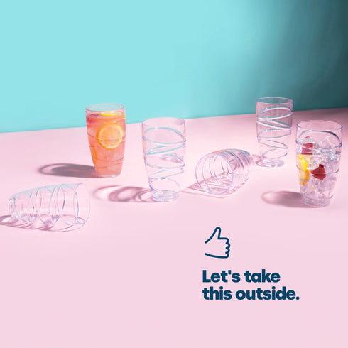 Clear Plastic Tumblers Set of 6