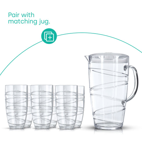 Clear Plastic Tumblers Set of 6