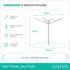 LIVIVO 45M 4-Arm Rotary Clothes Airer Round Arms - Grey Sage Green with Spike & Cover
