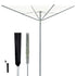 LIVIVO 45M 4-Arm Rotary Clothes Airer Round Arms - Grey Sage Green with Spike & Cover