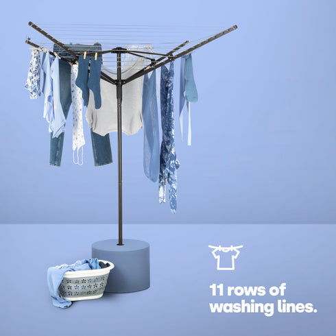 4-Arm Rotary Clothes Airer - Black