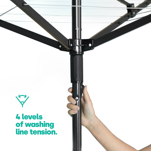 4-Arm Rotary Clothes Airer - Black