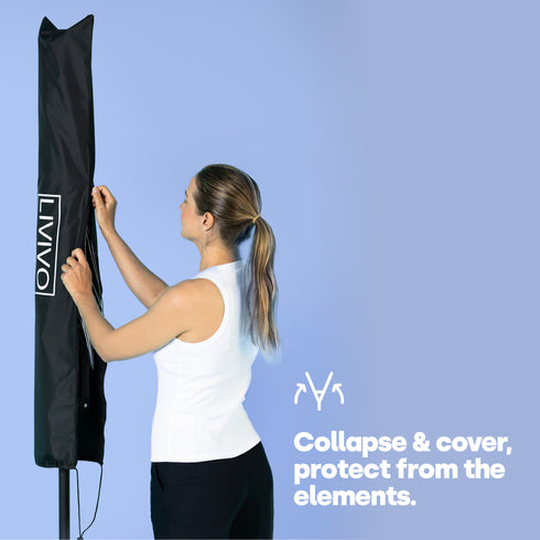 4-Arm Rotary Clothes Airer - Black