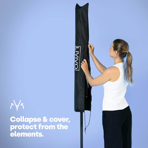 4-Arm Rotary Clothes Airer - Black