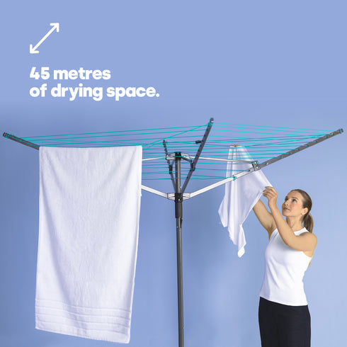4-Arm Rotary Clothes Airer - Charcoal