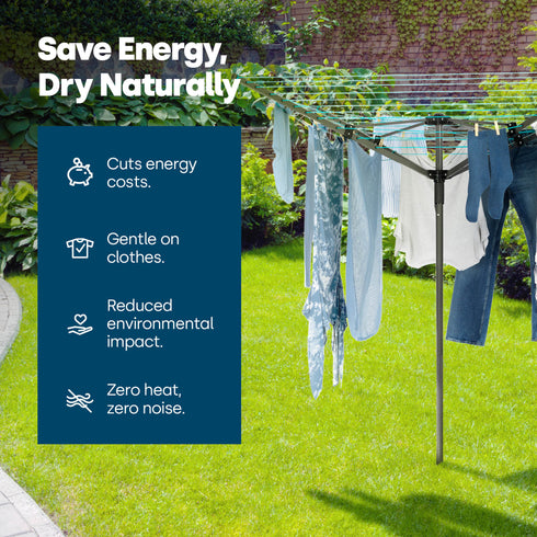 4-Arm Rotary Clothes Airer - Charcoal