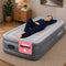 airzzZ SlumberPlus Air Bed Single - High Raised with Built-in Electric Pump - Grey Flocked