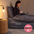 airzzZ SlumberPlus Air Bed Single - High Raised with Built-in Electric Pump - Grey Flocked