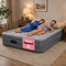 airzzZ SlumberPlus Air Bed Double - High Raised with Built-in Electric Pump - Grey Flocked