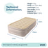 airzzZ SlumberPlus Air Bed Single - High Raised with Built-in Electric Pump - Beige Flocked