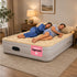 airzzZ SlumberPlus Air Bed Double - High Raised with Built-in Electric Pump - Beige Flocked