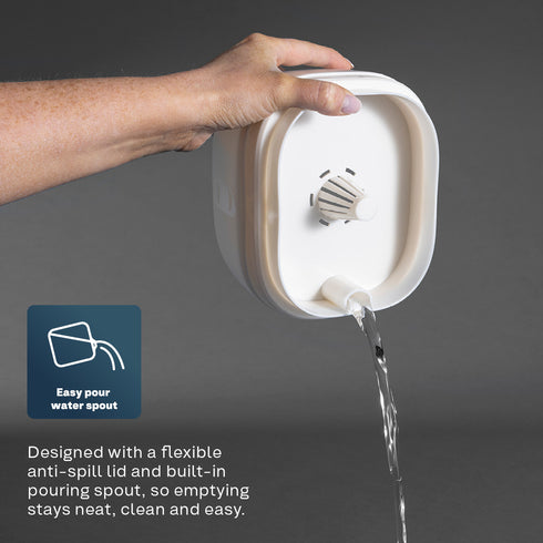 Reusable Dehumidifier 1000ml - 2 Refill Tabs Silicon Anti-Spill - White