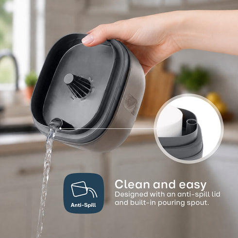 Clayr Reusable Dehumidifier 1000ml - 2 Refill Tabs Silicon Anti-Spill - Grey