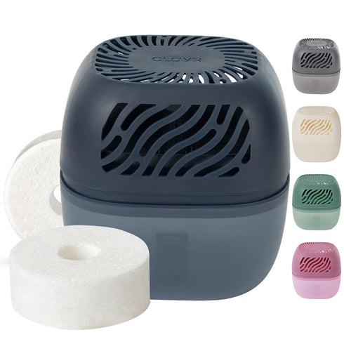 Clayr Reusable Dehumidifier 1000ml - 2 Refill Tabs Silicon Anti-Spill - Navy