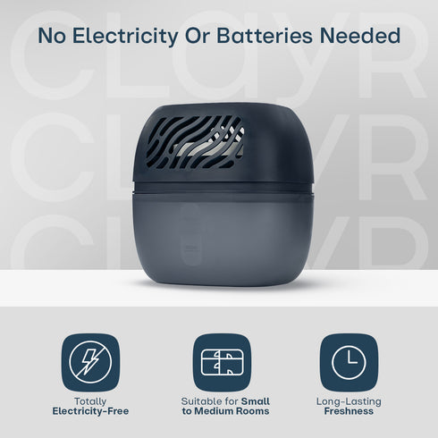 Clayr Reusable Dehumidifier 1000ml - 2 Refill Tabs Silicon Anti-Spill - Navy